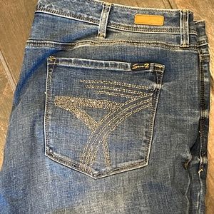 Seven 7 Distressed Boot Cut Jeans